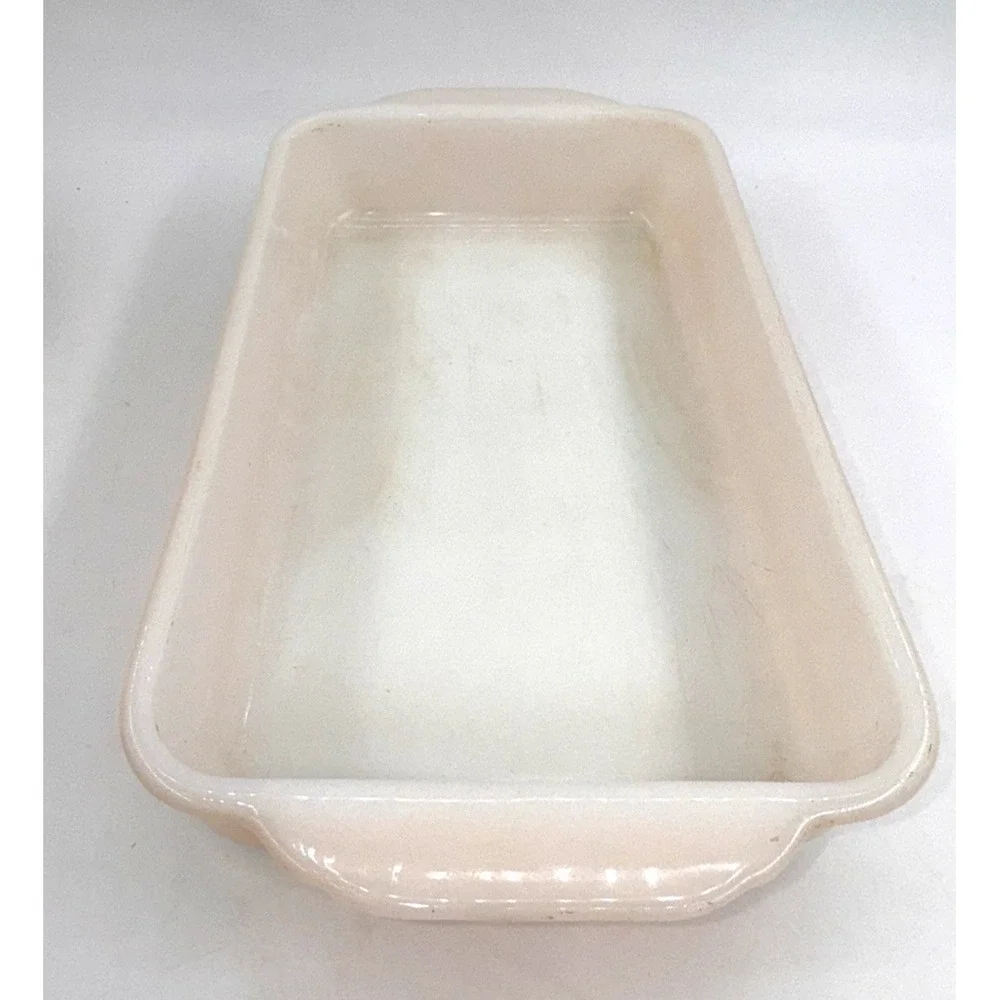 Set of 2 Anchor Hocking Fire King Peach Lustre Loaf Pans 409 1 QT/410 1.5 QT VTG